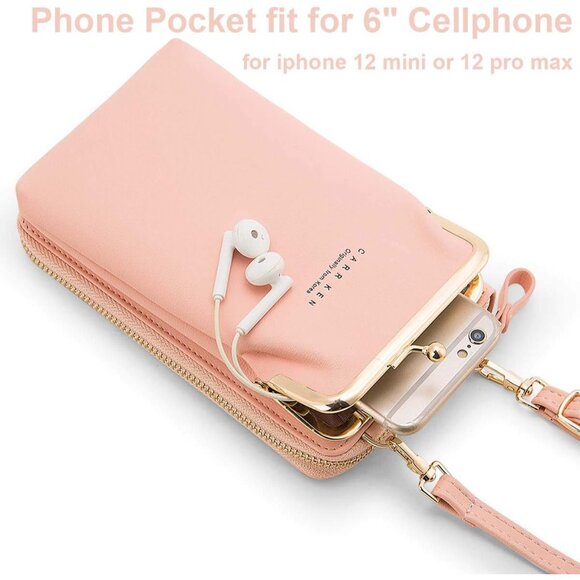 Women's Crossbody Wallet Purse Leather Small Bag Phone Holder Card Case - Picture 3 of 8